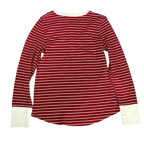 American Eagle Red White Stripe 2 Piece Thermal Pajama Set Womens Large - Picture 7 of 7